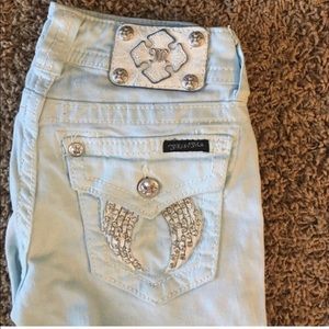 MISS ME BABY BLUE COLORED DENIM JEANS!!